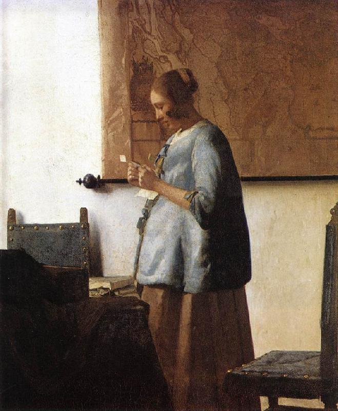 Jan Vermeer Woman in Blue Reading a Letter oil painting image